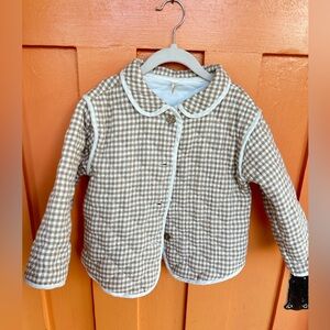 Quincy Mae gingham quilted jacket girls size 4-5